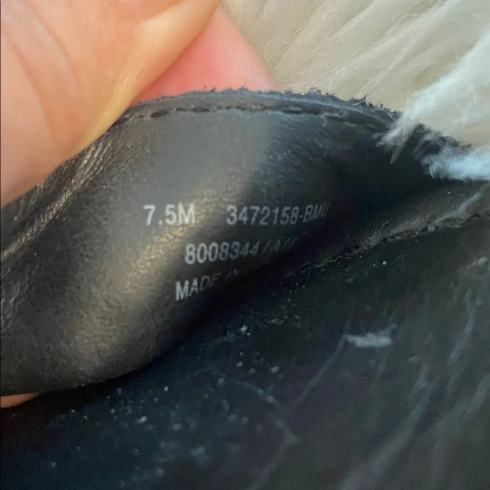 Frye Black and White Ankle Strap Heels size 7.5 very good condition zipper back - Picture 10 of 12